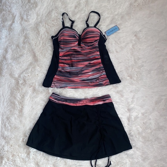 Yonique Women Tankini Swimsuits with Skirt 2 Piece Printed Bathing Suits S - Picture 4 of 9